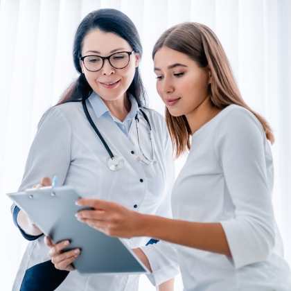 doctor talking to patient